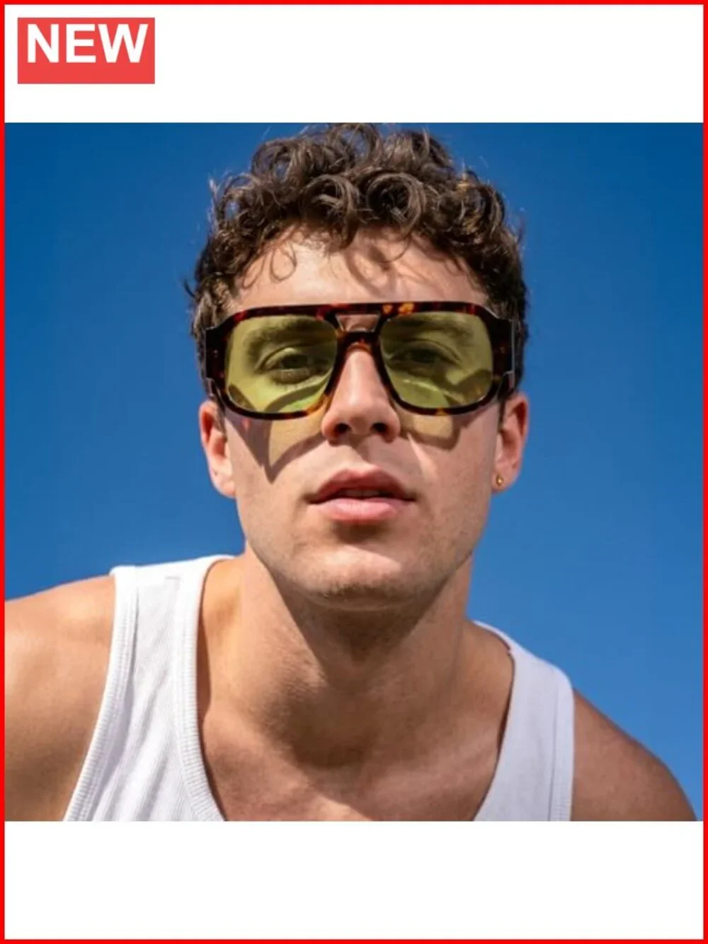 Retro Aviator Double Bridge Square Pilot Sunglasses UV400 Protection